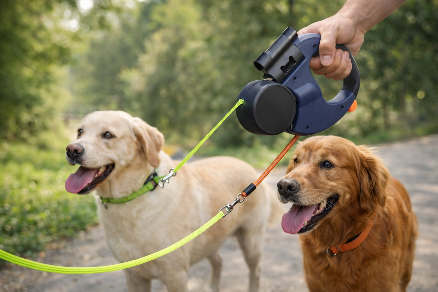 Correa Para Perro Retráctil Luz Led Doble