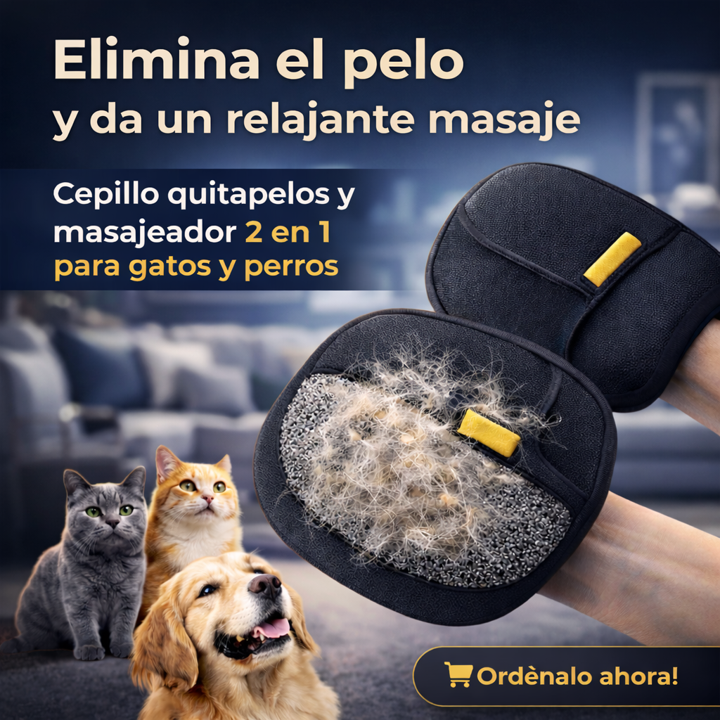 Quitapelos Y Masajeador Para Gatos Y Perros