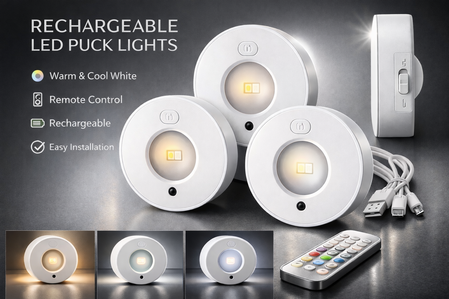 Luz Led Lampara Recargable Telecontrol